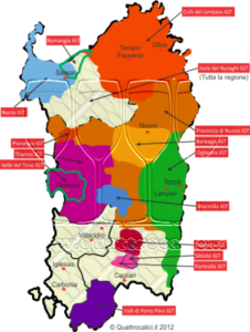 La carta geografica dei vitigni della Sardegna 